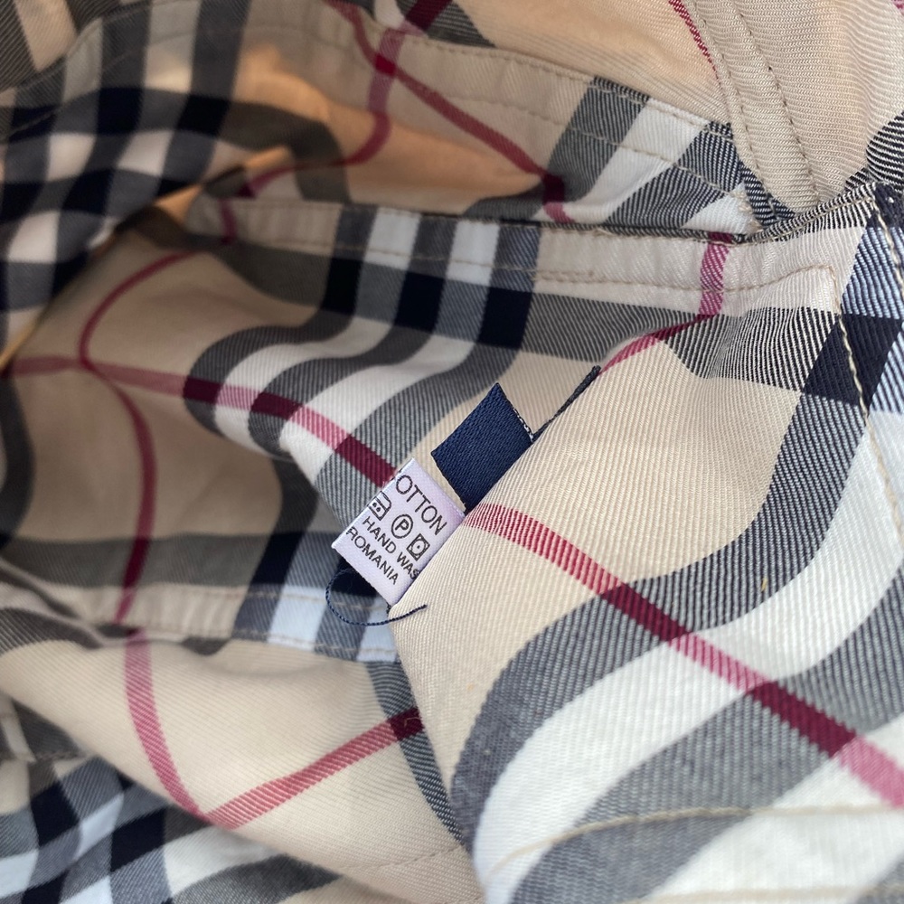 Burberry London Nova Check Plaid Cotton Hat with Bow M Medium - Picture 3 of 7